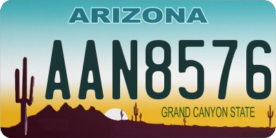 AZ license plate AAN8576