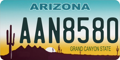 AZ license plate AAN8580