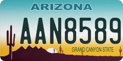 AZ license plate AAN8589