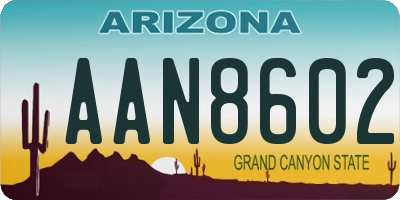 AZ license plate AAN8602