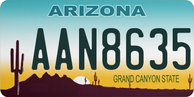 AZ license plate AAN8635