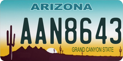 AZ license plate AAN8643