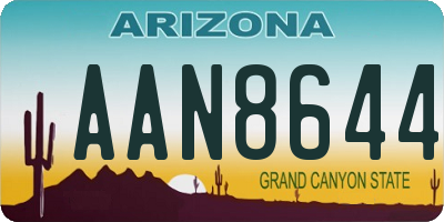 AZ license plate AAN8644