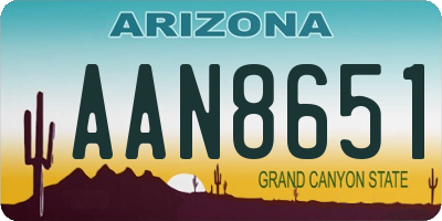 AZ license plate AAN8651