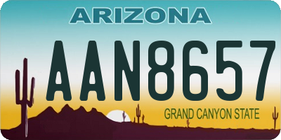 AZ license plate AAN8657
