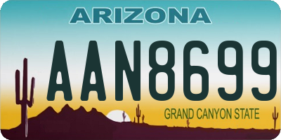 AZ license plate AAN8699