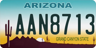 AZ license plate AAN8713