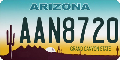 AZ license plate AAN8720