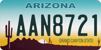 AZ license plate AAN8721
