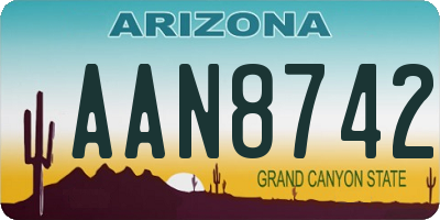 AZ license plate AAN8742