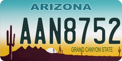 AZ license plate AAN8752