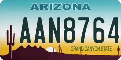 AZ license plate AAN8764