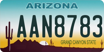 AZ license plate AAN8783