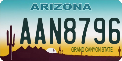 AZ license plate AAN8796