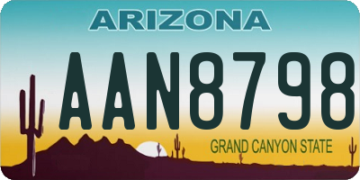AZ license plate AAN8798