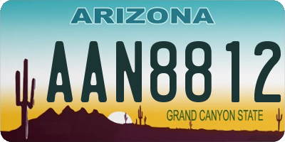 AZ license plate AAN8812
