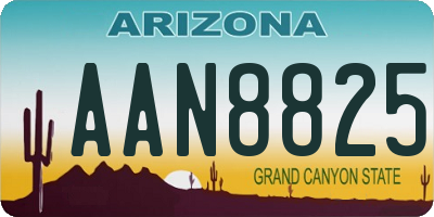 AZ license plate AAN8825