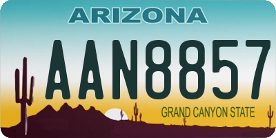 AZ license plate AAN8857
