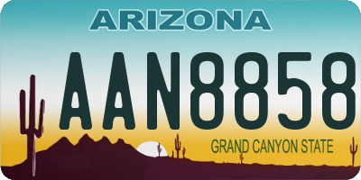 AZ license plate AAN8858