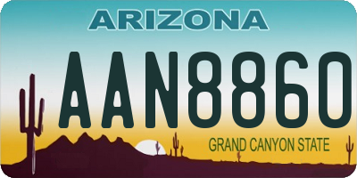 AZ license plate AAN8860
