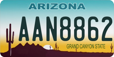 AZ license plate AAN8862