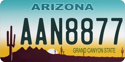 AZ license plate AAN8877