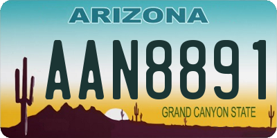 AZ license plate AAN8891