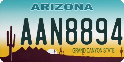 AZ license plate AAN8894