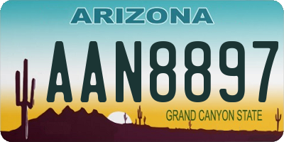 AZ license plate AAN8897