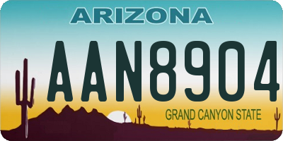 AZ license plate AAN8904