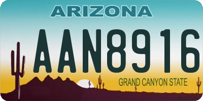 AZ license plate AAN8916