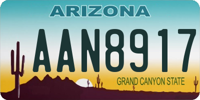 AZ license plate AAN8917