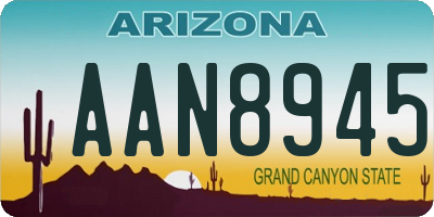 AZ license plate AAN8945