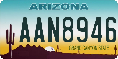 AZ license plate AAN8946