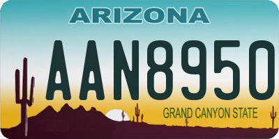 AZ license plate AAN8950