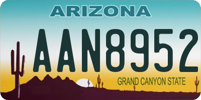 AZ license plate AAN8952