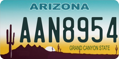 AZ license plate AAN8954