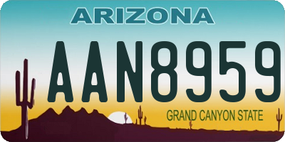 AZ license plate AAN8959