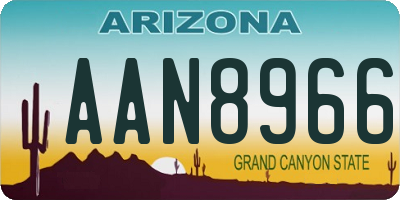 AZ license plate AAN8966