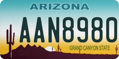 AZ license plate AAN8980