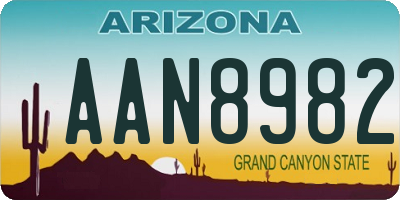AZ license plate AAN8982