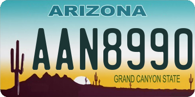 AZ license plate AAN8990