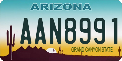 AZ license plate AAN8991