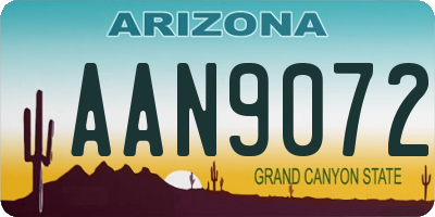 AZ license plate AAN9072