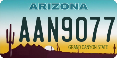 AZ license plate AAN9077