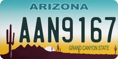 AZ license plate AAN9167