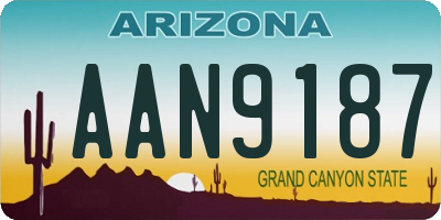 AZ license plate AAN9187