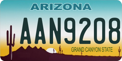 AZ license plate AAN9208