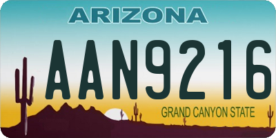 AZ license plate AAN9216