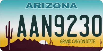 AZ license plate AAN9230